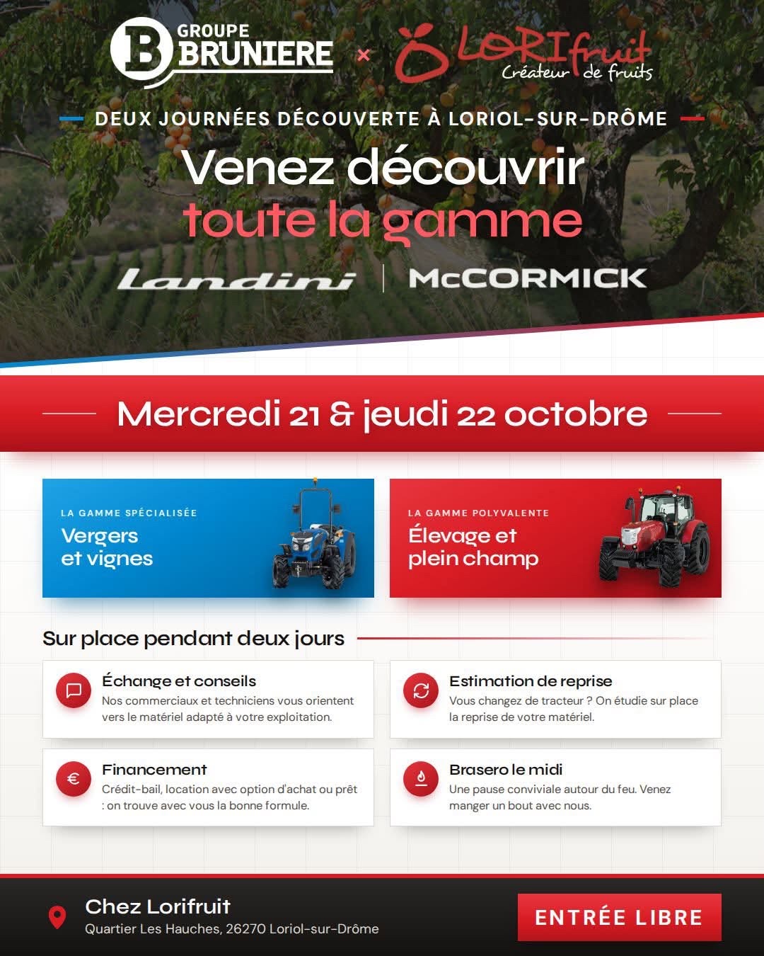 Deux journées découverte Landini et McCormick chez Lorifruit